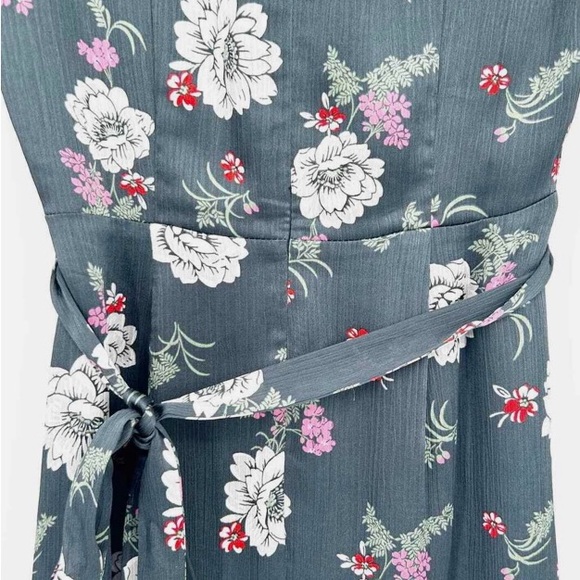 NWT Loft Floral Faux Wrap Tiered Midi Dress - Picture 4 of 6